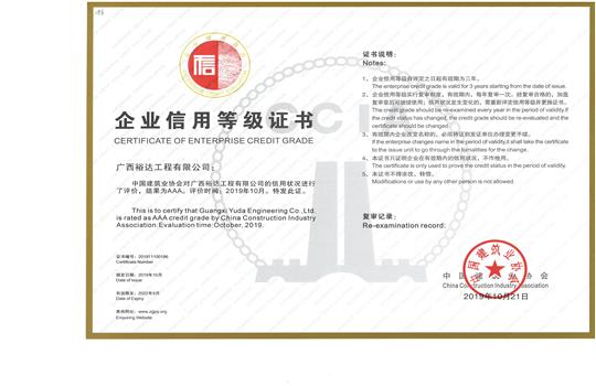 九游体育集团有限公司
喜获“全国建筑业AAA级信用企业”荣誉称号
